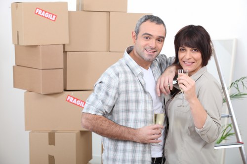 Packed boxes ready for house removal in Barnet